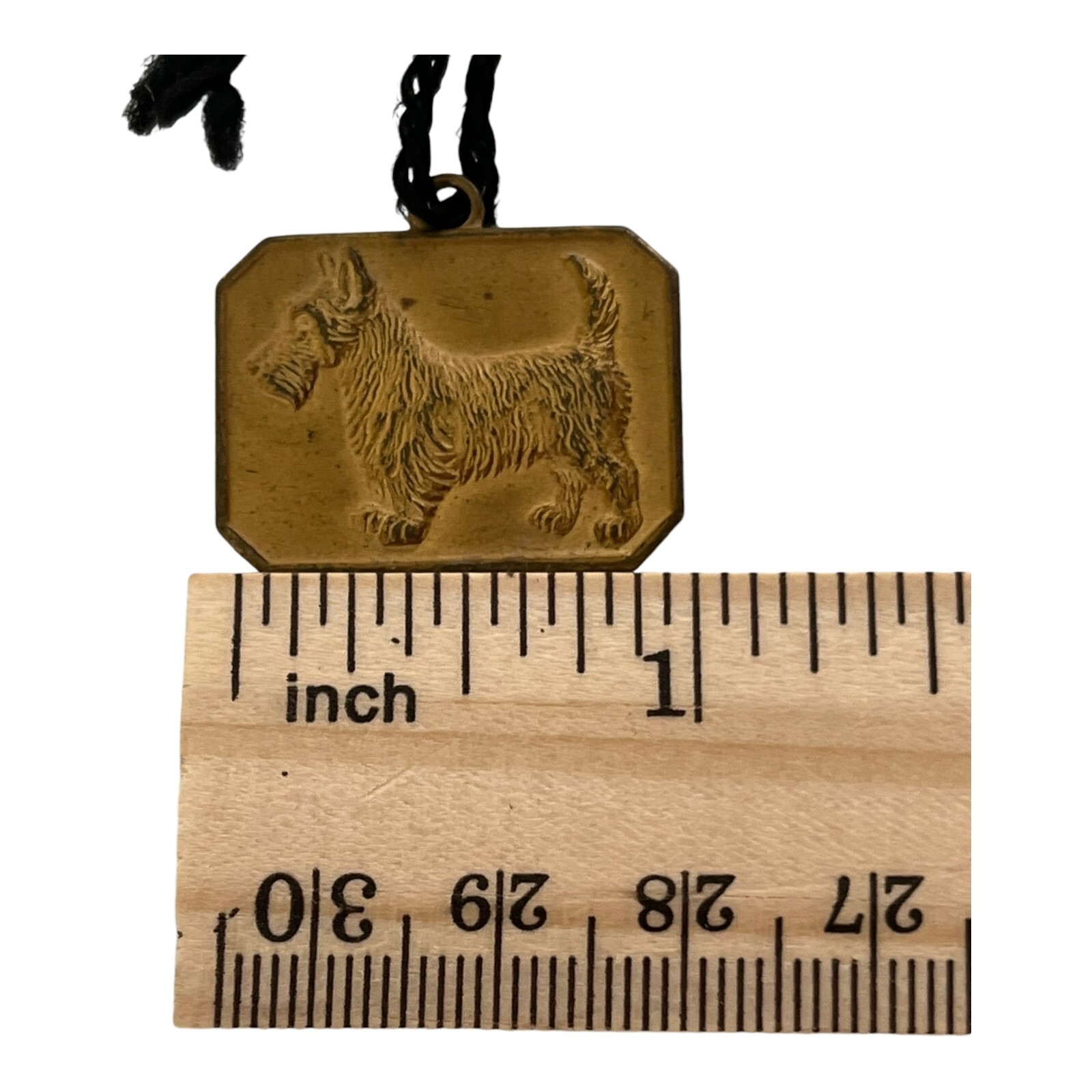 Vintage Original Genuine Rothmoor Coat Scottish Terrier Dog Tag 1″ Brass