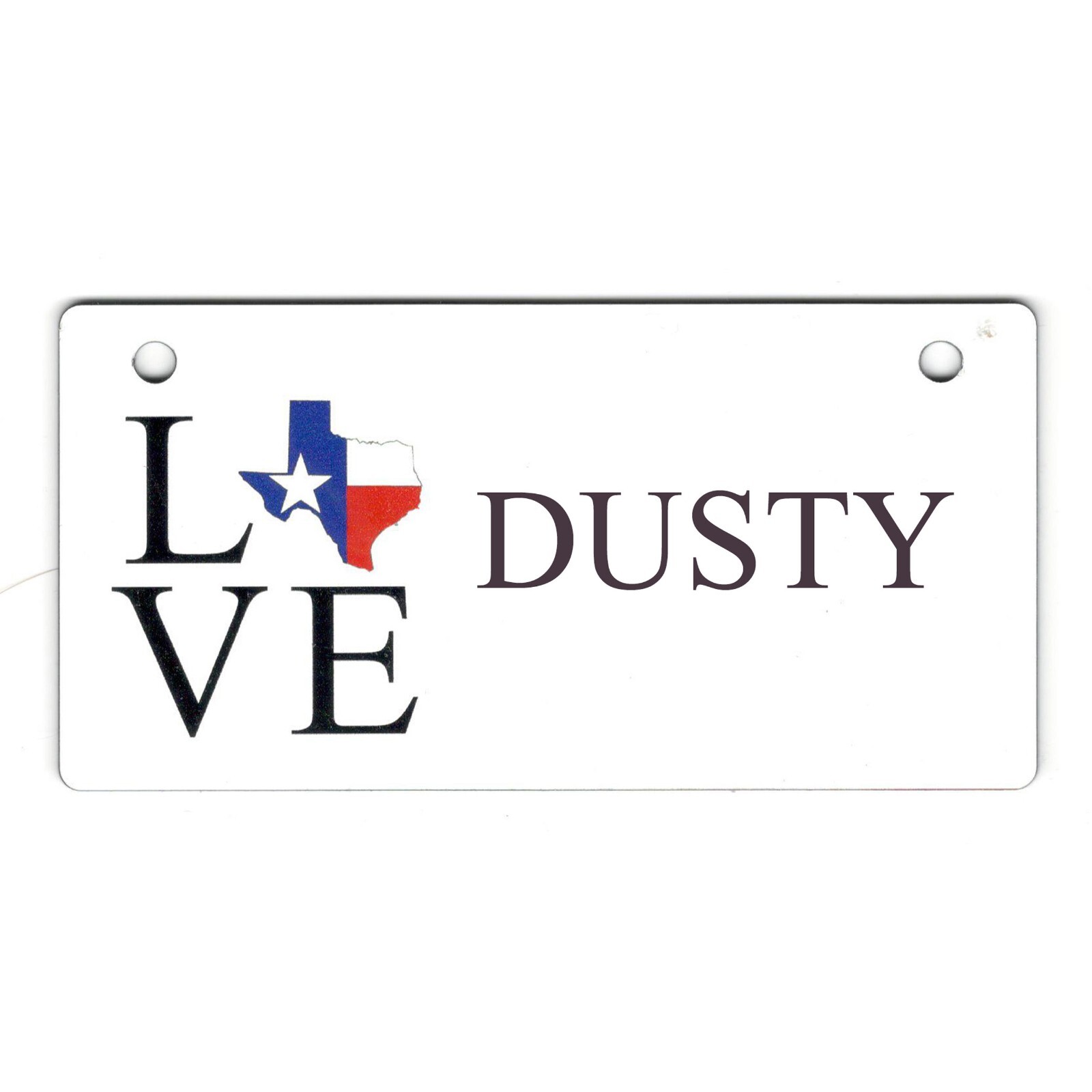 I Love Texas Design Personalized 5″ x 2.5″ Dog Crate Tag FREE SHIPPING