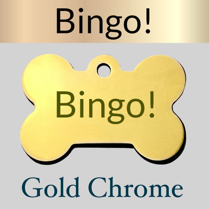 Custom Engraved Dog Tags Personalized Dog Collar Pet Tags Bone Pet Gold Chrome