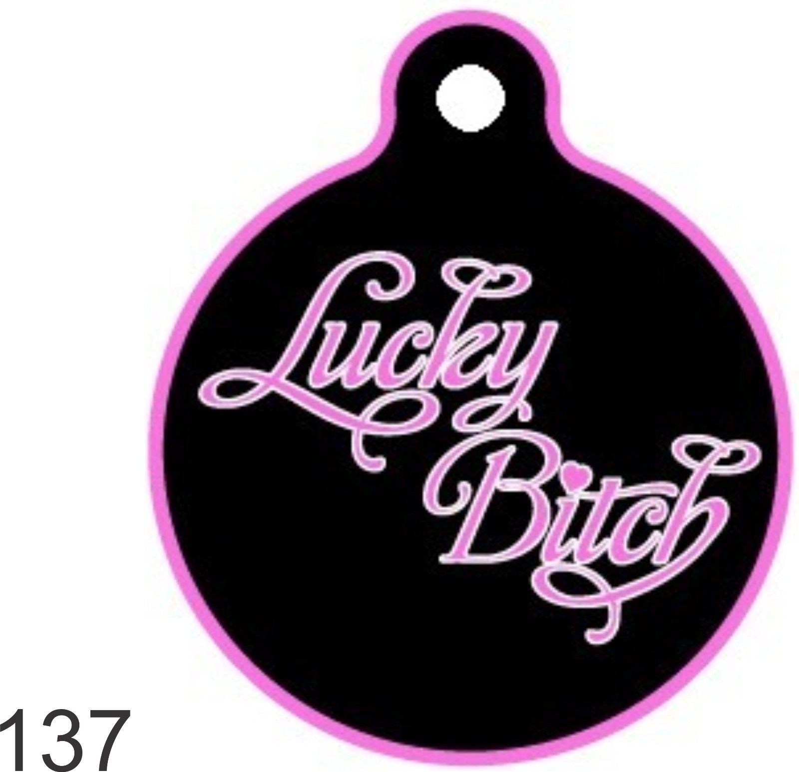 Pet Tags Personalized Pet ID tag for Dog and Cat ROUND Tag unique PINK Heart