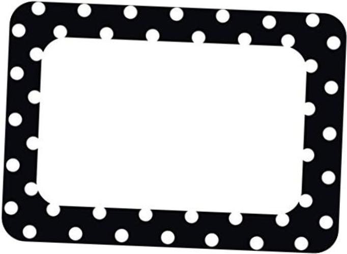Black Polka Dots Name Tags (TCR5538)