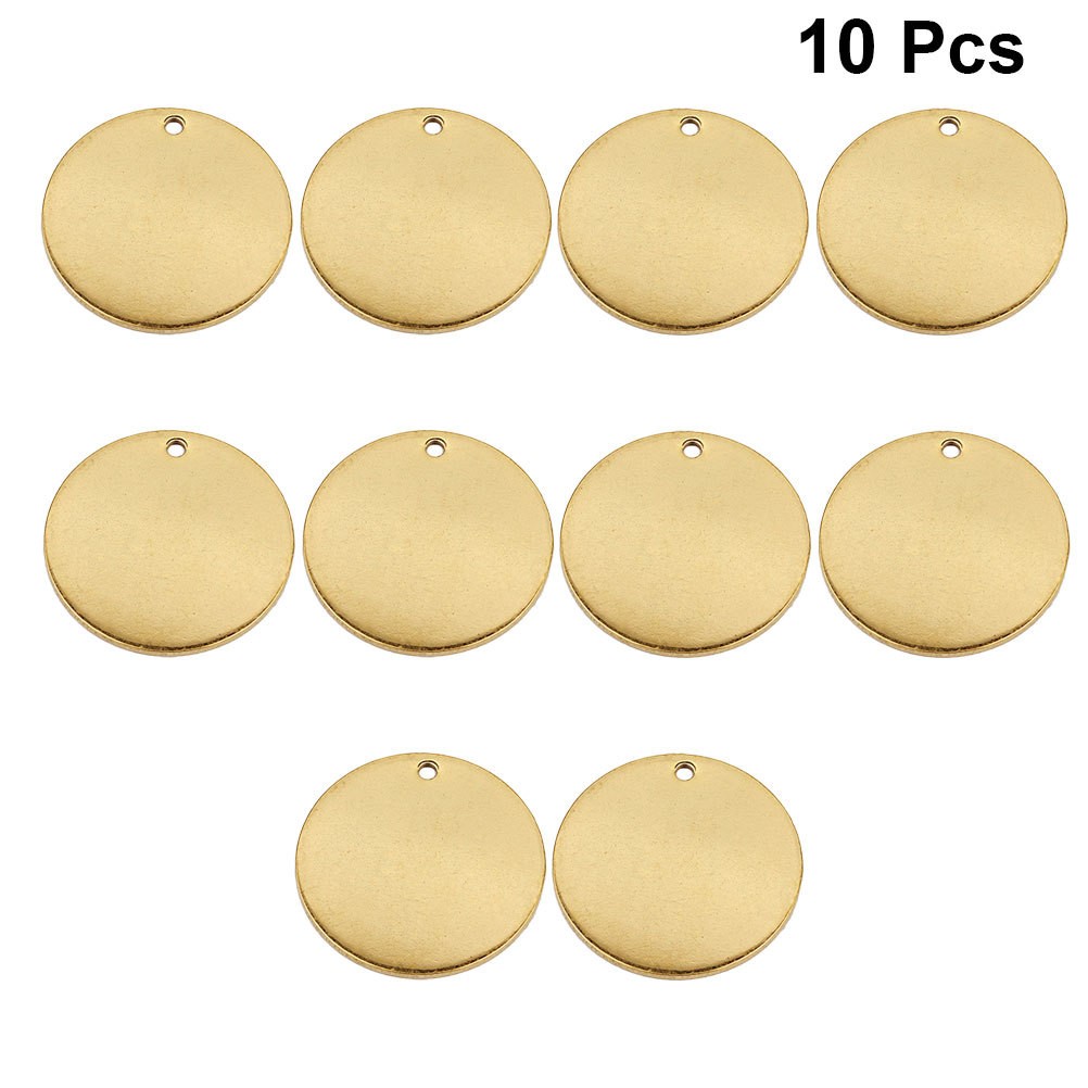10 Pcs Dog Tags for Pet Blank Stainless Steel Keychain ID Hangings