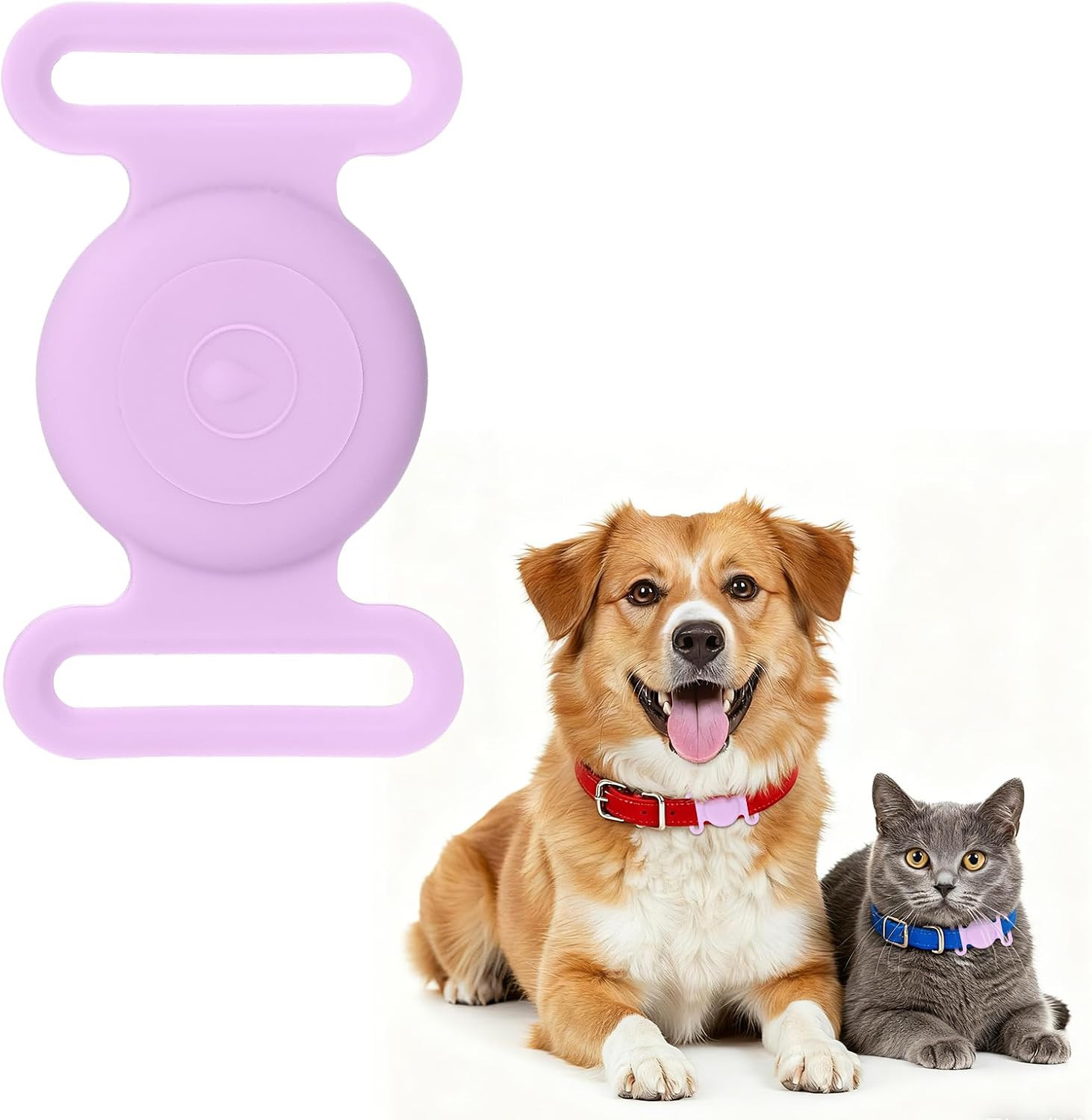 Dog Collar Tag, Dog Tracker Holder Silicone Tag Protective Case Waterproof Cat C