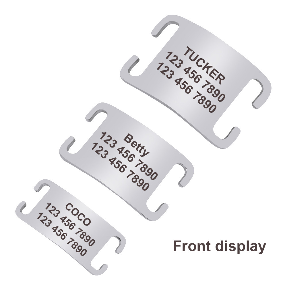 Dog Pet ID Tag Personalized Slide On Slider Name Custom Engraving Noiseless