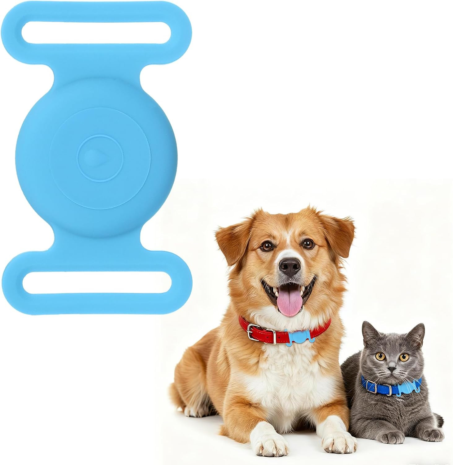 Dog Collar Tag, Dog Tracker Holder Silicone Tag Protective Case Waterproof Cat C