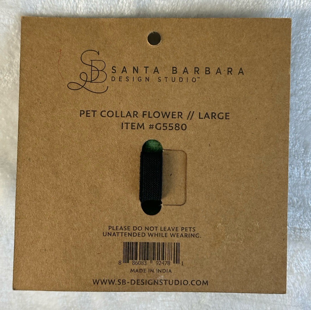 NEW Santa Barbara Green Flower Pet Collar Charm Large G5580 Design Studio Floral