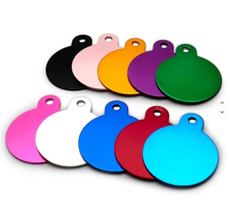 Cute Personalized Pet Name Tag – Double-Sided Round Engraved Dog Cat Accessory