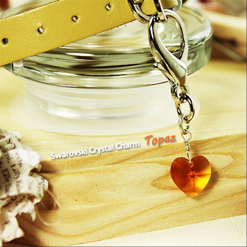 Dog/Cat Luxury Cute Collar Charm-Topaz Swarovski Crystal Heart PetAnimal Diamond