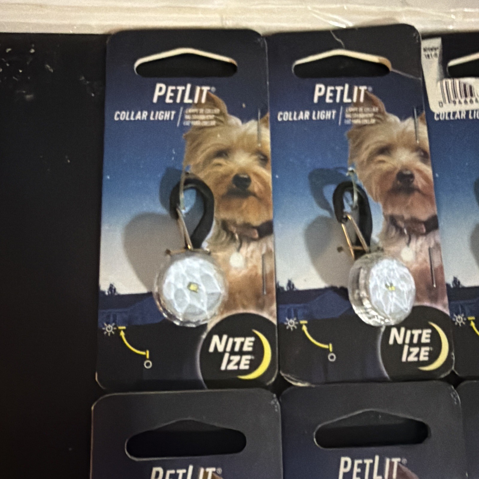 Lot of (6) Nite Ize PetLit Collar Light Crystal Jewel Charm, LED Safety Light