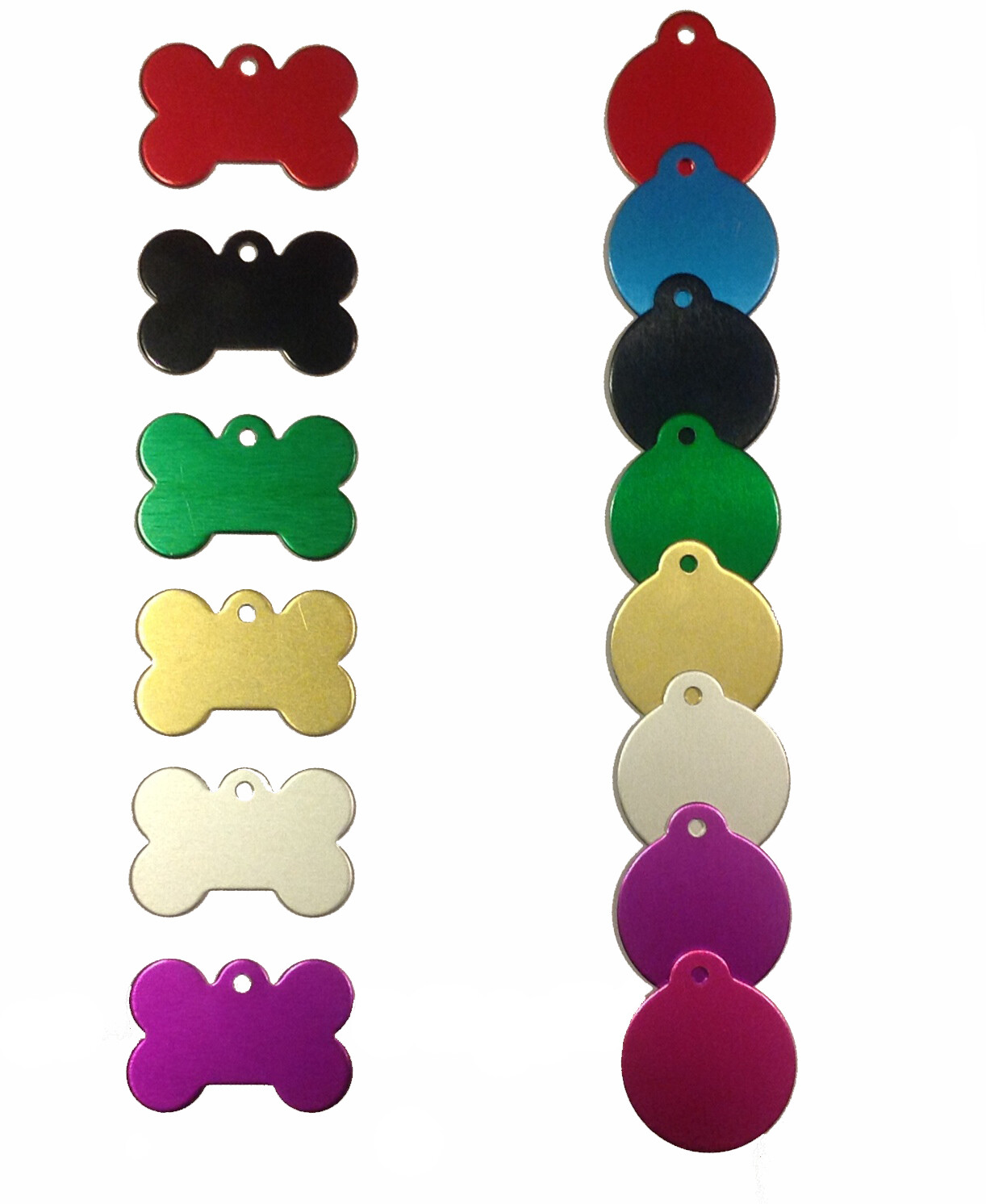 Custom Engraved Pet ID Tags for Dogs and Cats/Bone Shape and Round Shape