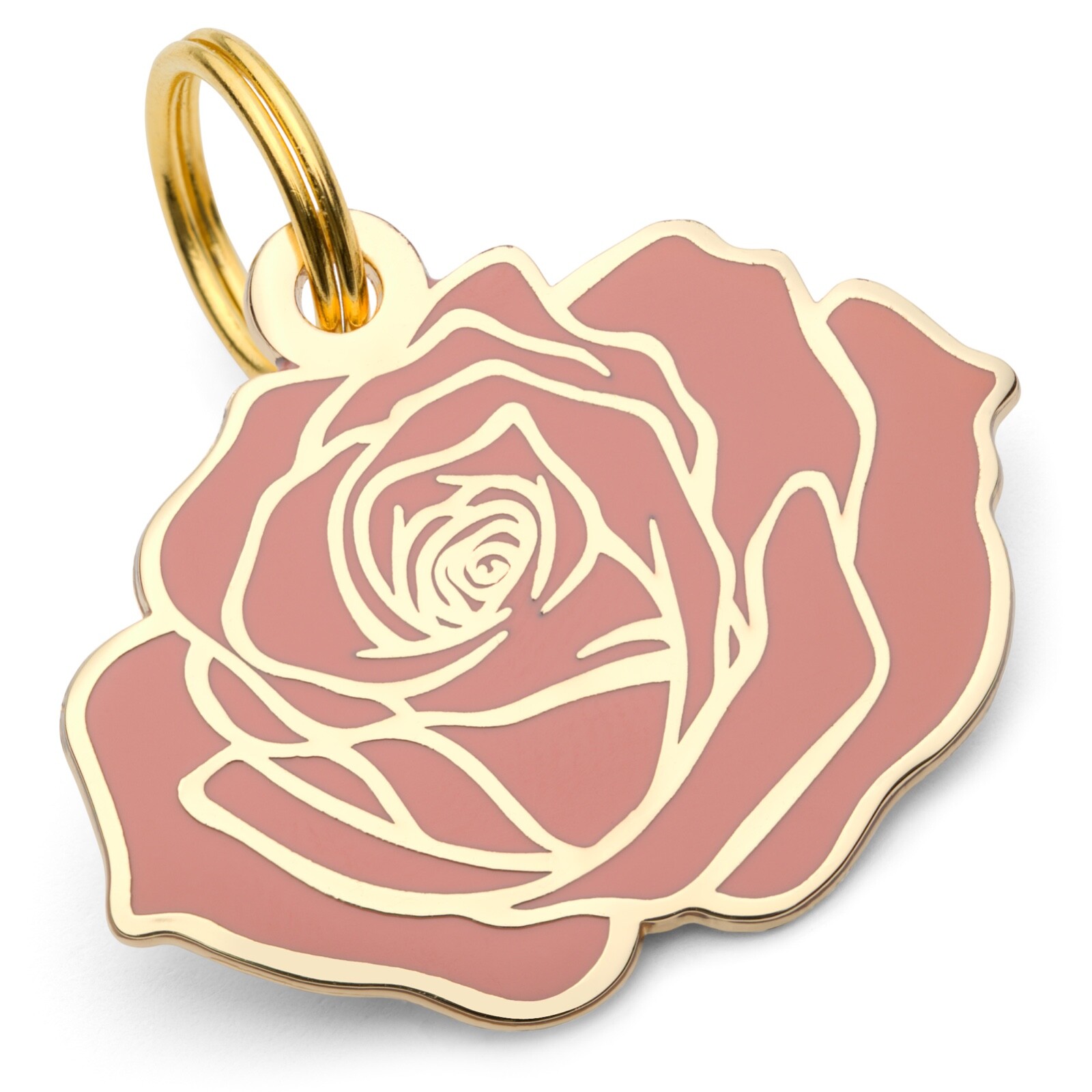 Rose Dog Tag, Pink Flower Pet ID Tag, Dog Tags for Dogs, Dog Gift, Dog Name Tag,