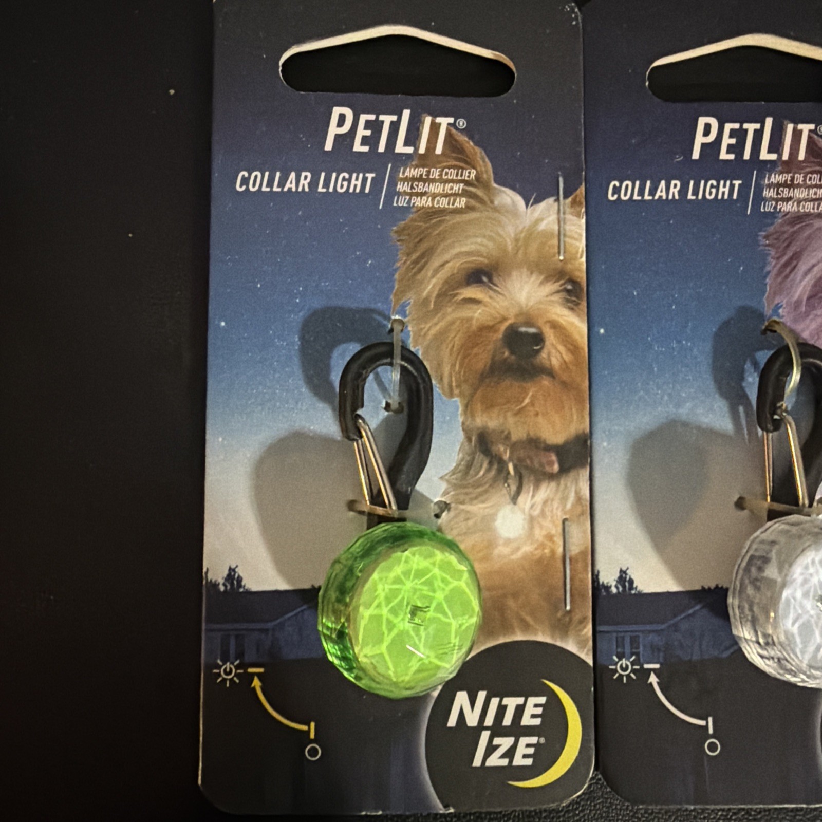Lot of (6) Nite Ize PetLit Collar Light Crystal Jewel Charm, LED Safety Light