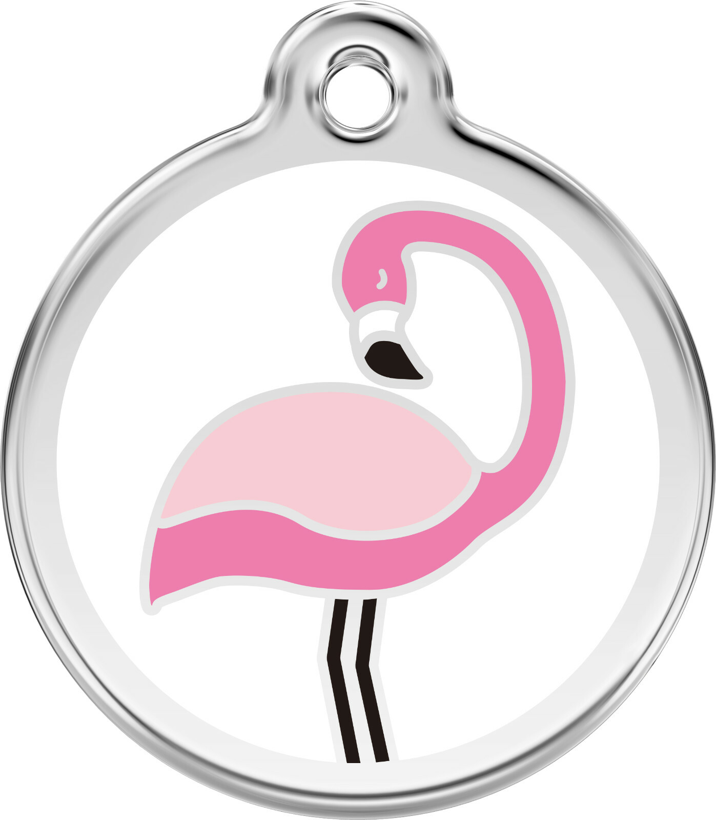 Stainless Steel Red Dingo Flamingo Dog ID Collar Charm Tag Small Medium Large