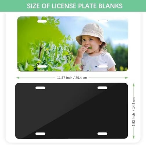 4PCS Blank Metal Automotive License Plate Plates Tag for Custom Black-4pcs