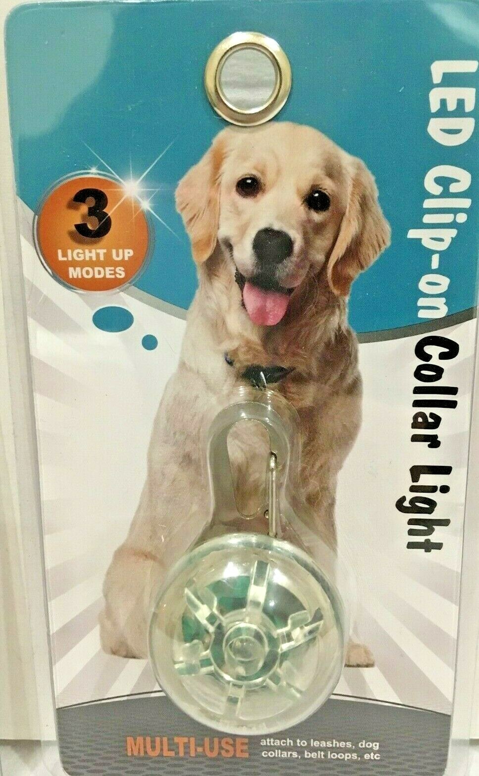 Safty Dog Walker Clip-On LED Light-3 Light Modes-Metal Clip Ring-Night Walker