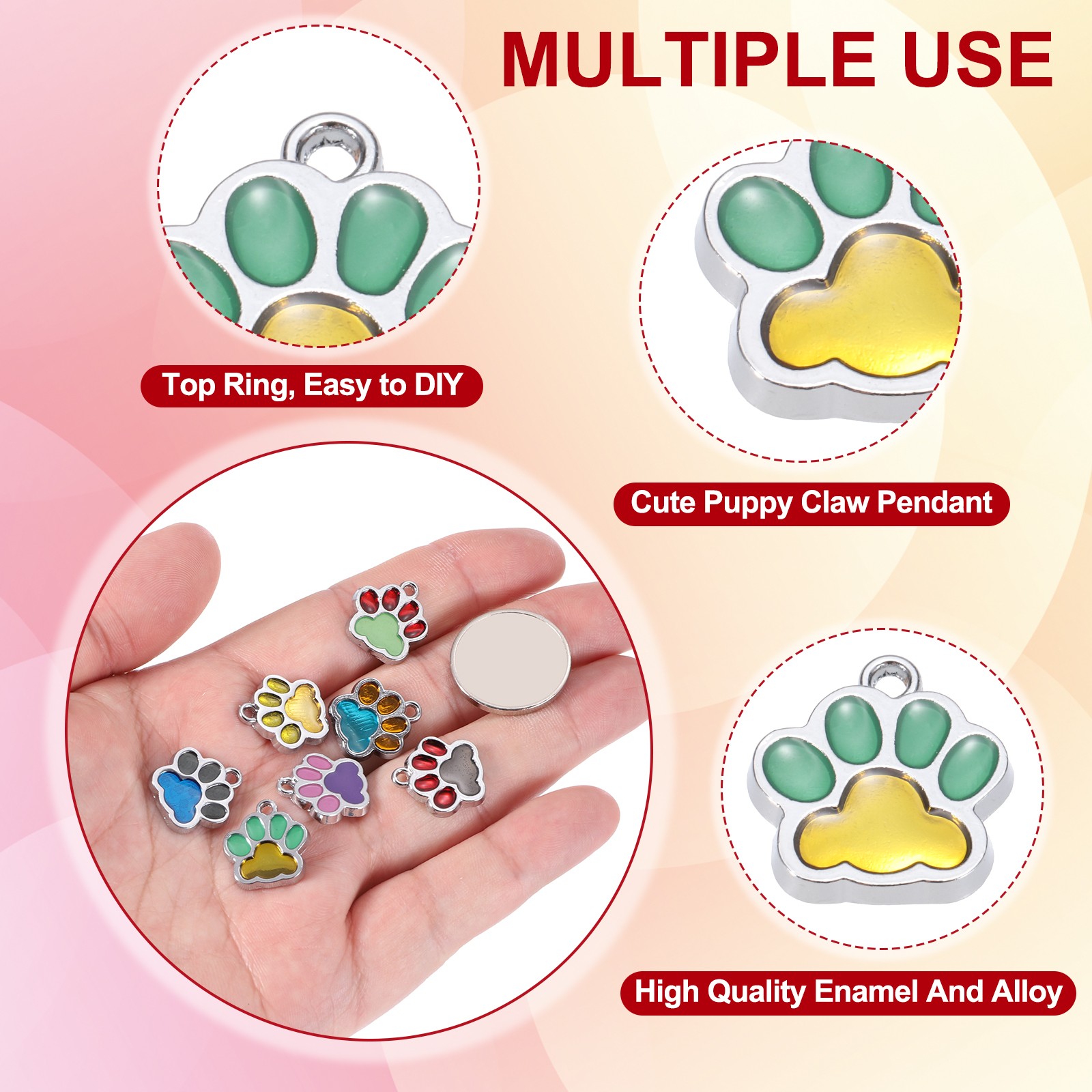 For Enamel Leg Print Charms, 20Pcs Alloy Enamel Pendants, Lake Blue/Gold Yellow