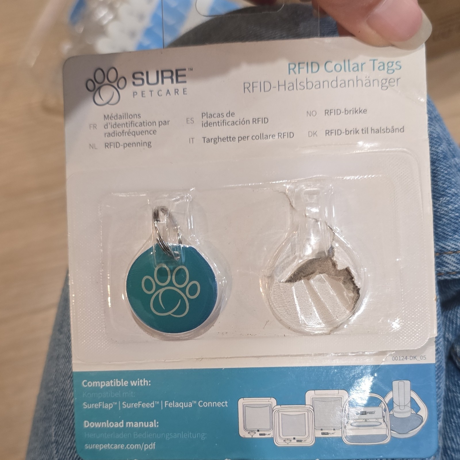 Sure Petcare RFID Collar Charm Tag Medallion, Blue Plastic, Unisex COL001