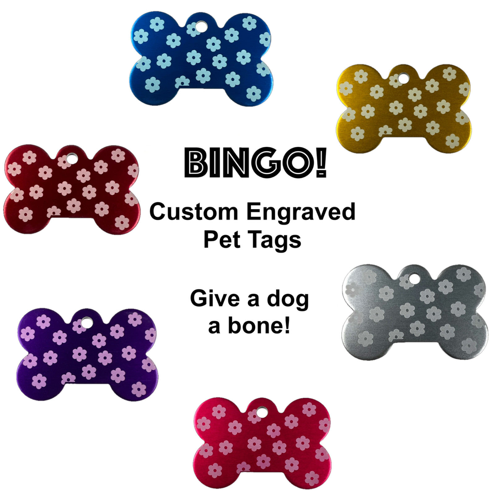 Custom Engraved Dog Tags Personalized Dog Collar Pet Tags Engraved Pet ID BONE