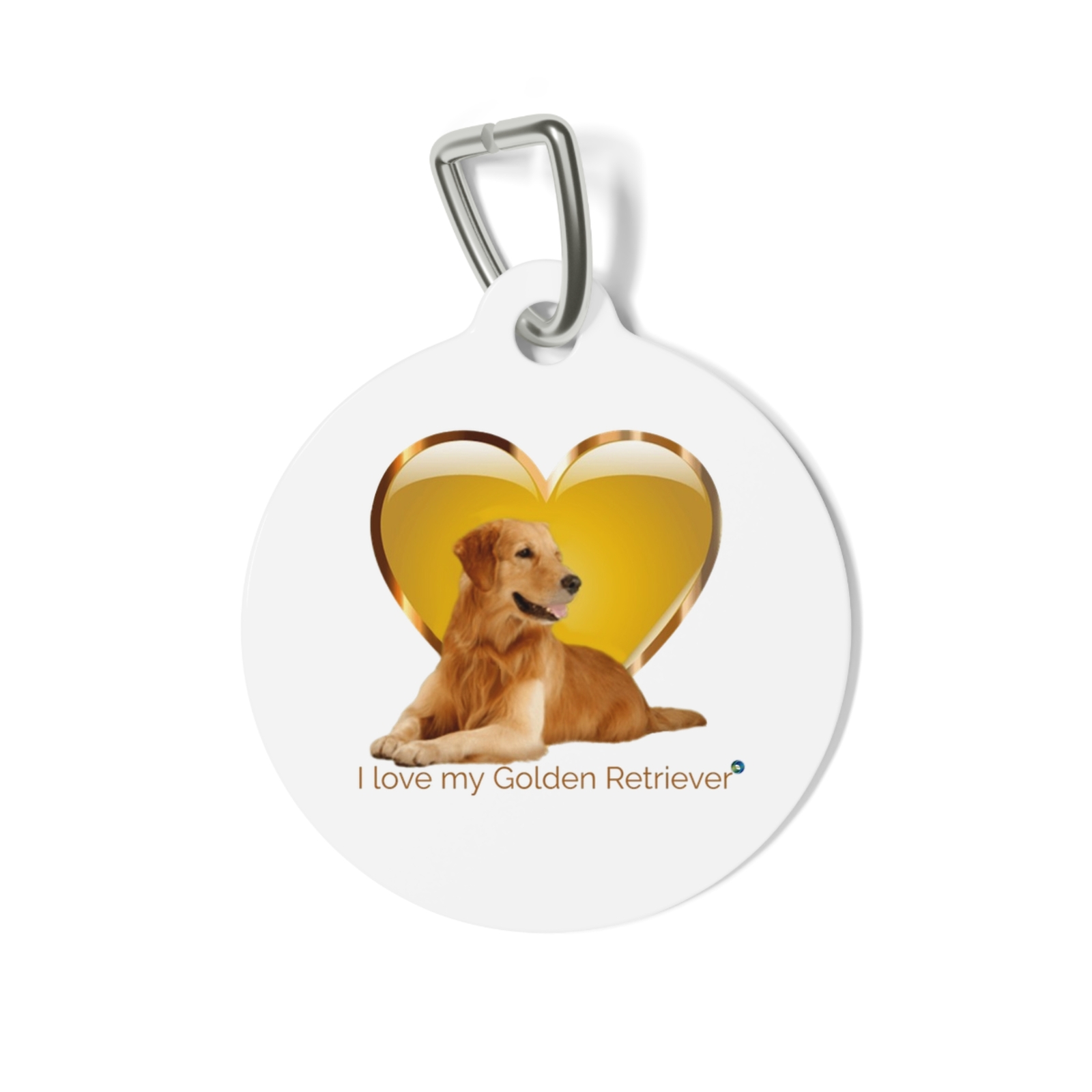 Pet Tag, Metal material, Personalizable “I love my Golden Retriever”