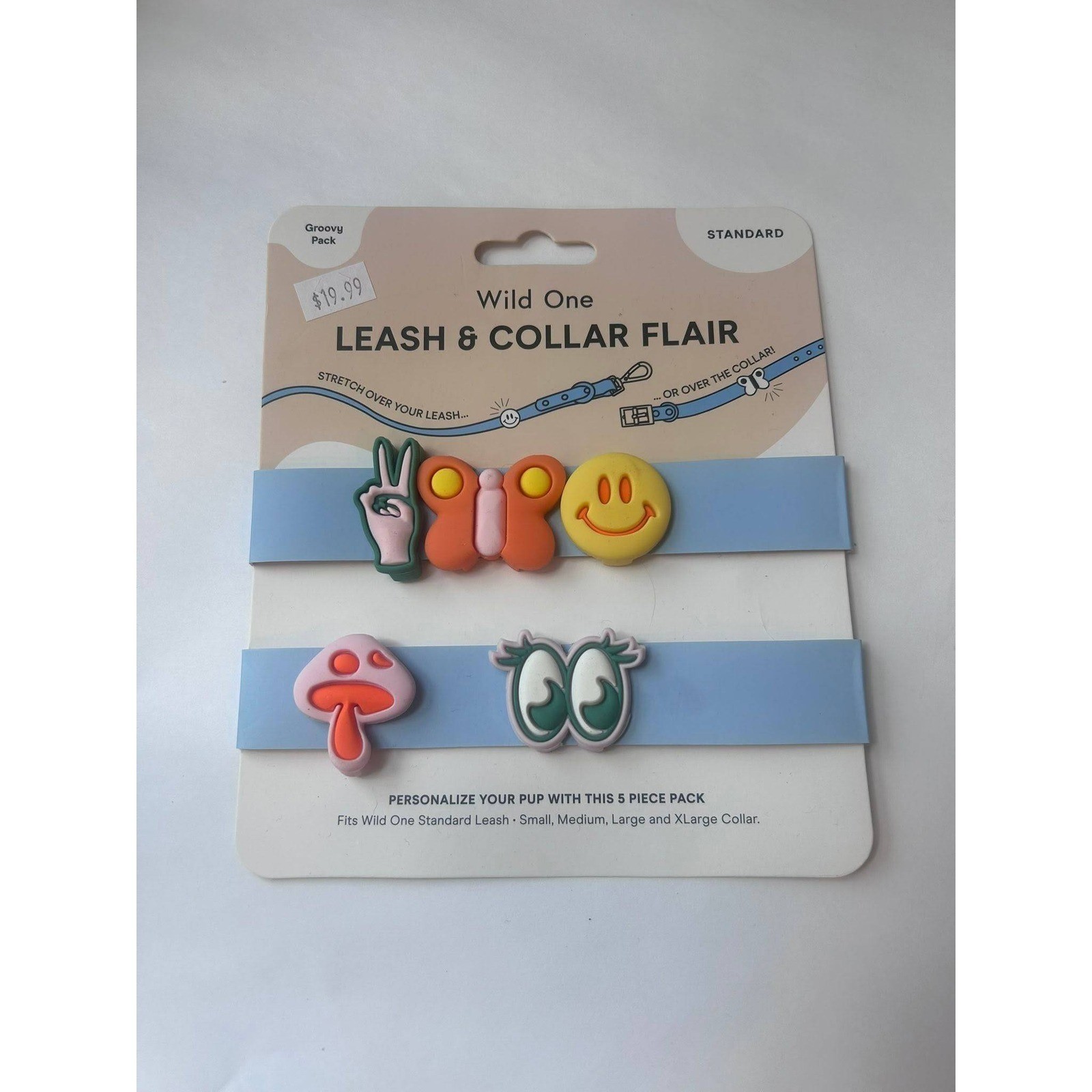 Wild One Leash & Collar Flair Groovy Pack 5 Piece Silicone Charms NEW