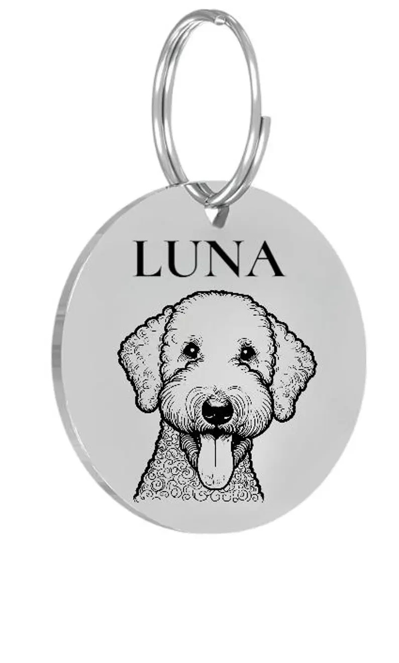 BEDLINGTON TERRIER Pet ID Tags Dog Tags Personalized Front & Back Engraving…