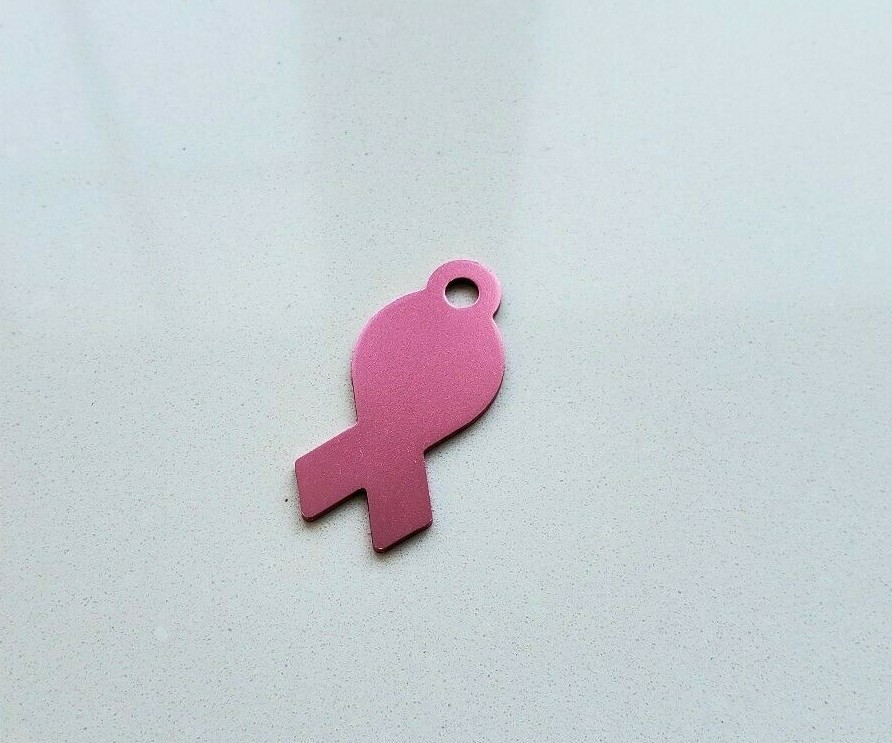 PET TAG PINK CANCER AWARENESS CHARM ACCESSORY ID (NOT ENGRAVED)