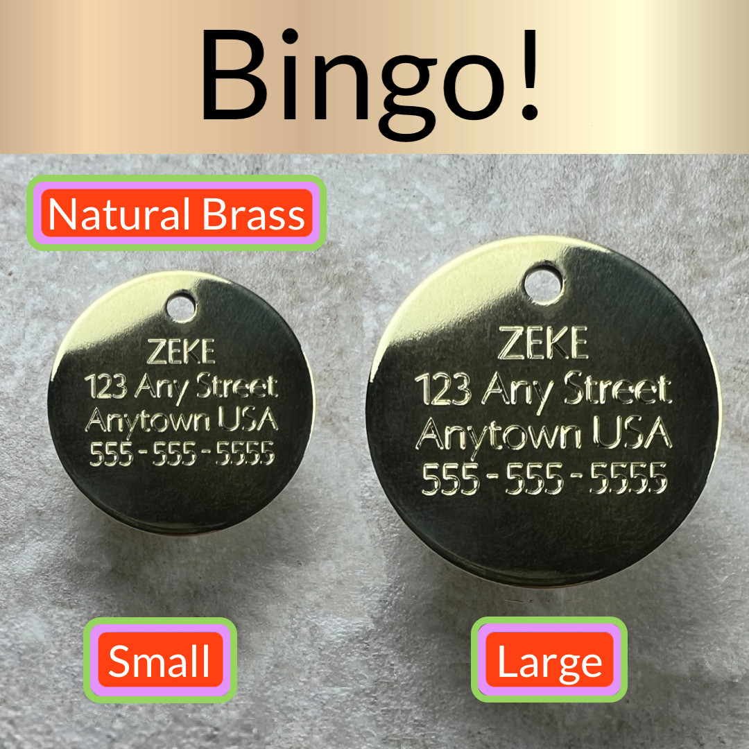 Custom Engraved Dog Tags Personalized Dog Collar Pet Tags Engraved NATURAL BRASS