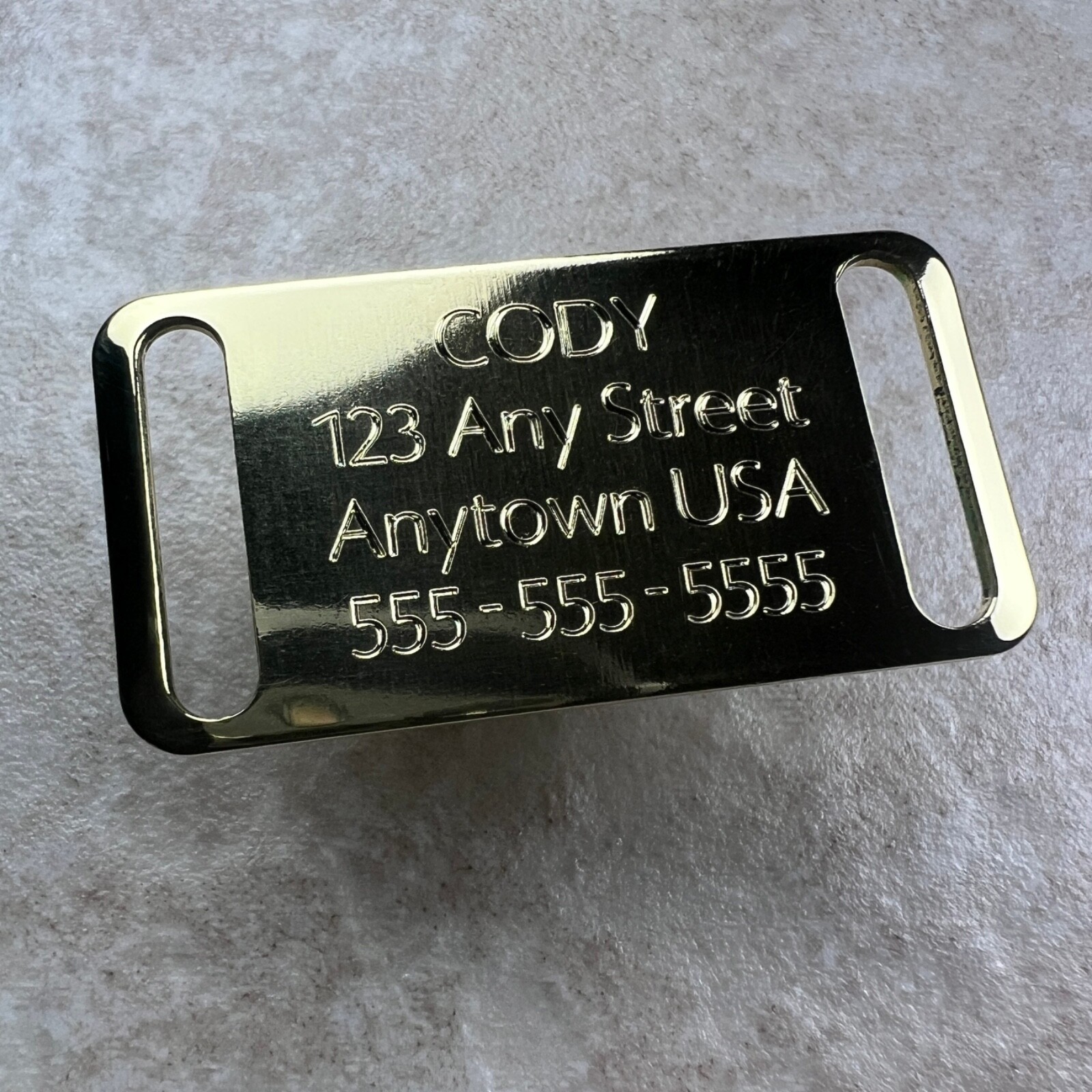 Custom Engraved Dog Tags Personalized Dog Pet Tags Engraved SLIDER BRASS LARGE