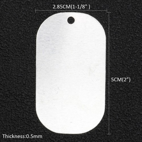 10 Blank Glossy Silver Aluminum Dog/Cat Tags (1-1/8″ x 2″)-NEW-FAST SHIPPING-USA