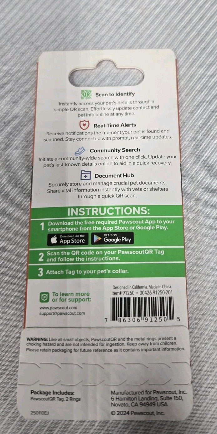 Pawscout The Smart Pet Tag Ultimate Pet Protector Smartphone Pet Safety App QR
