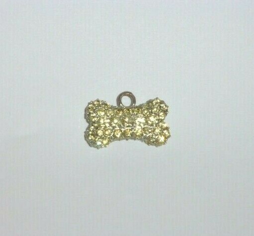 Pale Canary Yellow Crystal “Puffed” Bone Shaped Charm For Dogs & Humans !