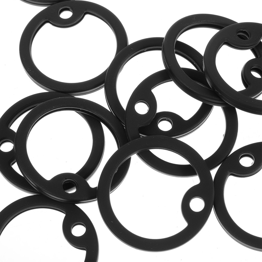 15Pcs Silicone Dog Tag Ring Silencers Black Circle Protectors for Metal Tags