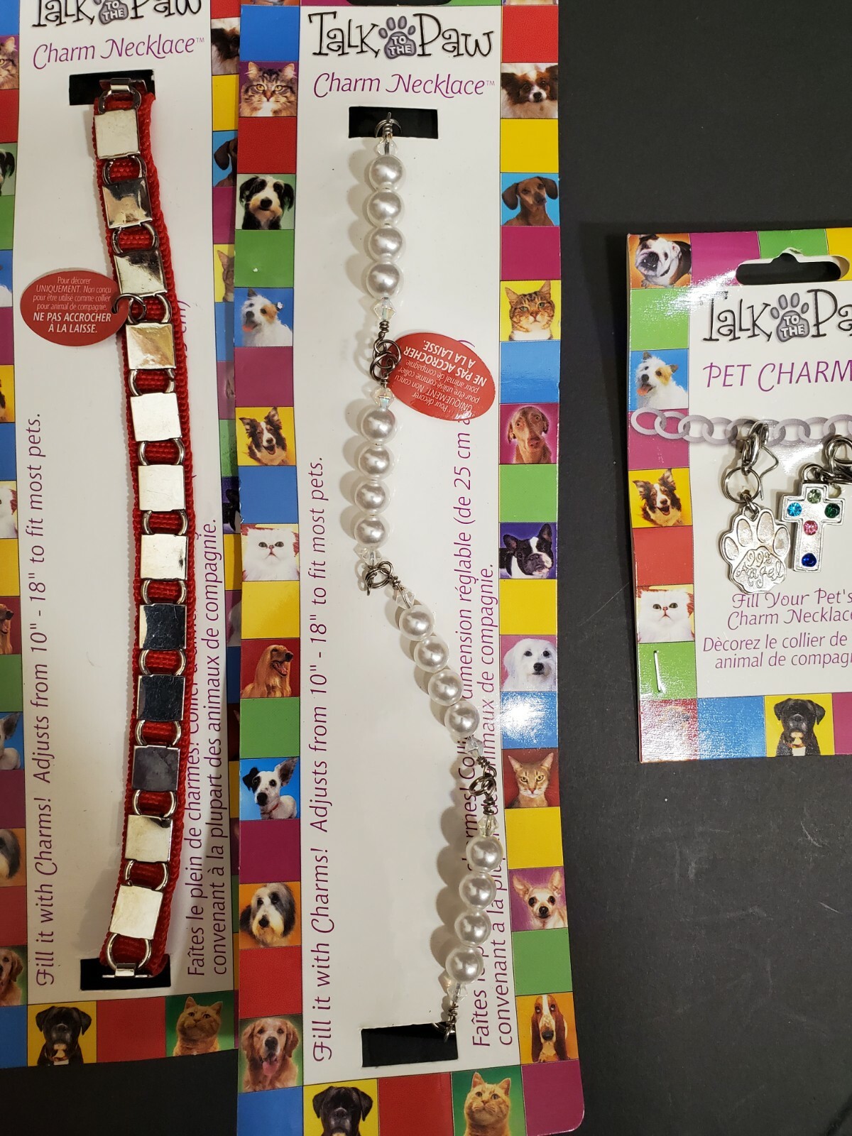 Talk to the Paw Dog 3 Charm Necklaces & 6 Pet Charms 10 – 18 inches