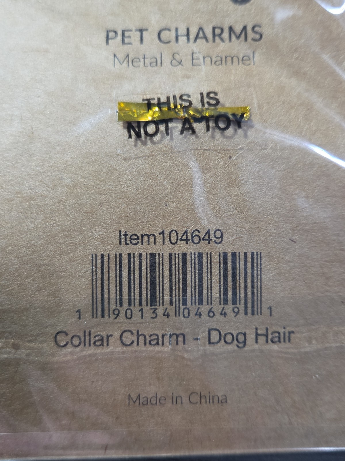 “Dog Hair Don’t Care” enamel pet collar charm by Primitives by Kathy