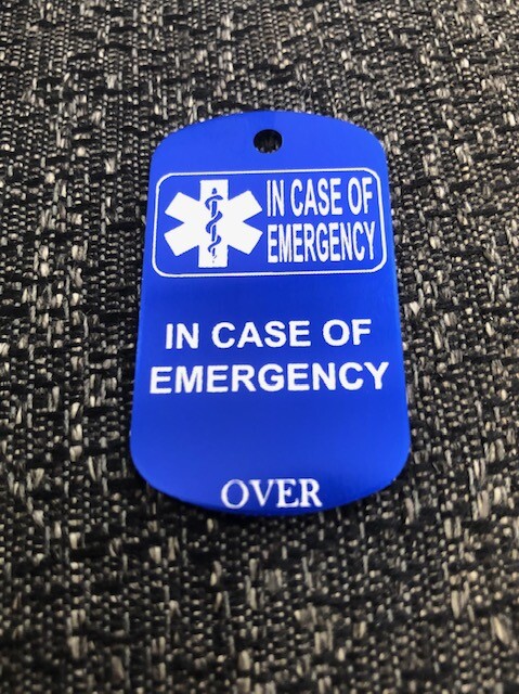 Medical Alert Emergency Service Dog ID Tag Personalized Custom Laser Engraved