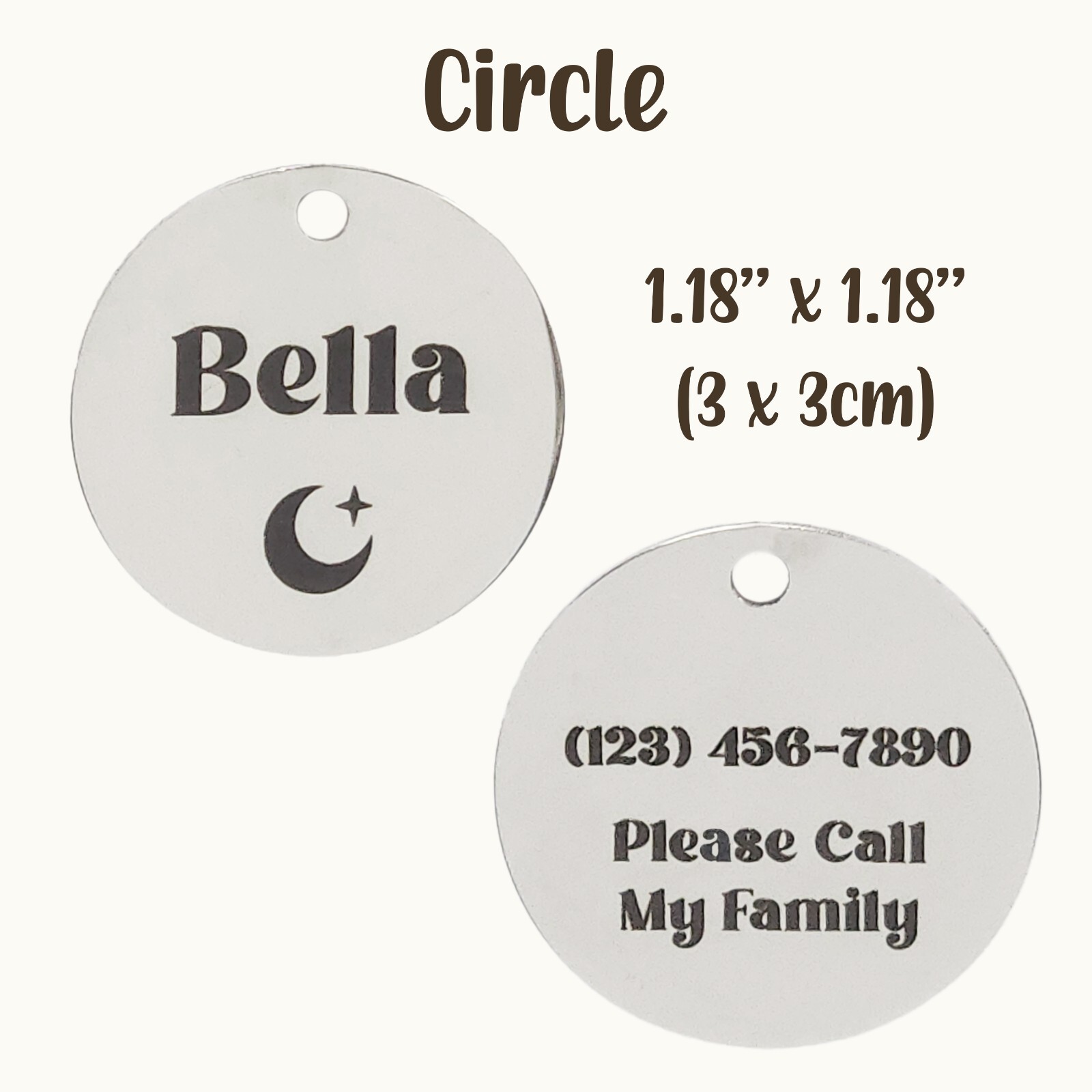 Custom Engraved Stainless Steel Pet Tags | Personalized Dog or Cat ID Tags