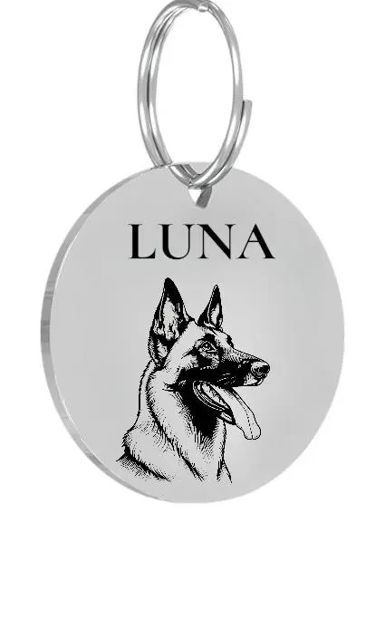 BELGIAN MALINOIS Pet ID Tags Dog Tags Personalized Front and Back Engraving…