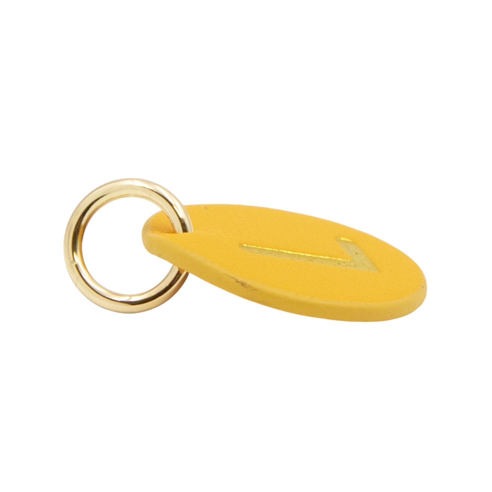 The Cuddle Collab Wear & Share Charm Faux Leather “L” Monogram in Yellow