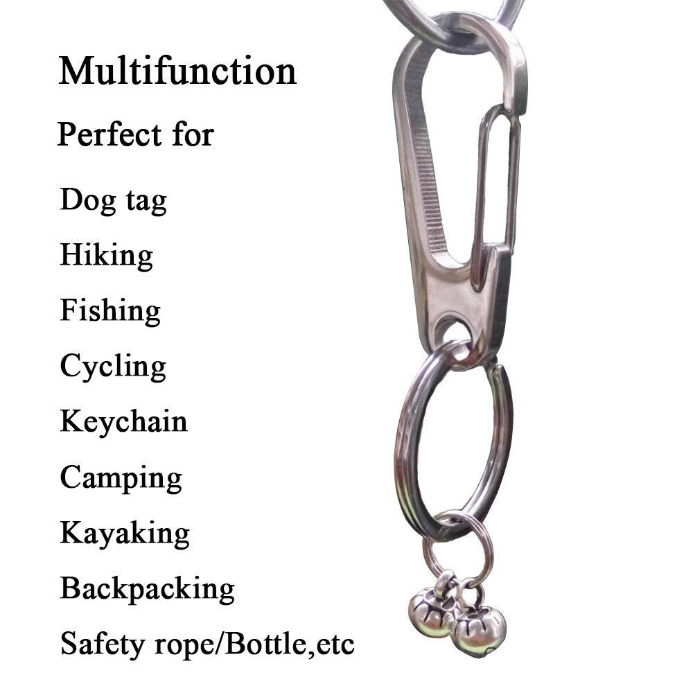 2PCS XL Stainless Steel Dog Tag Clips Quick ID Tag Holder for Collars & Harness