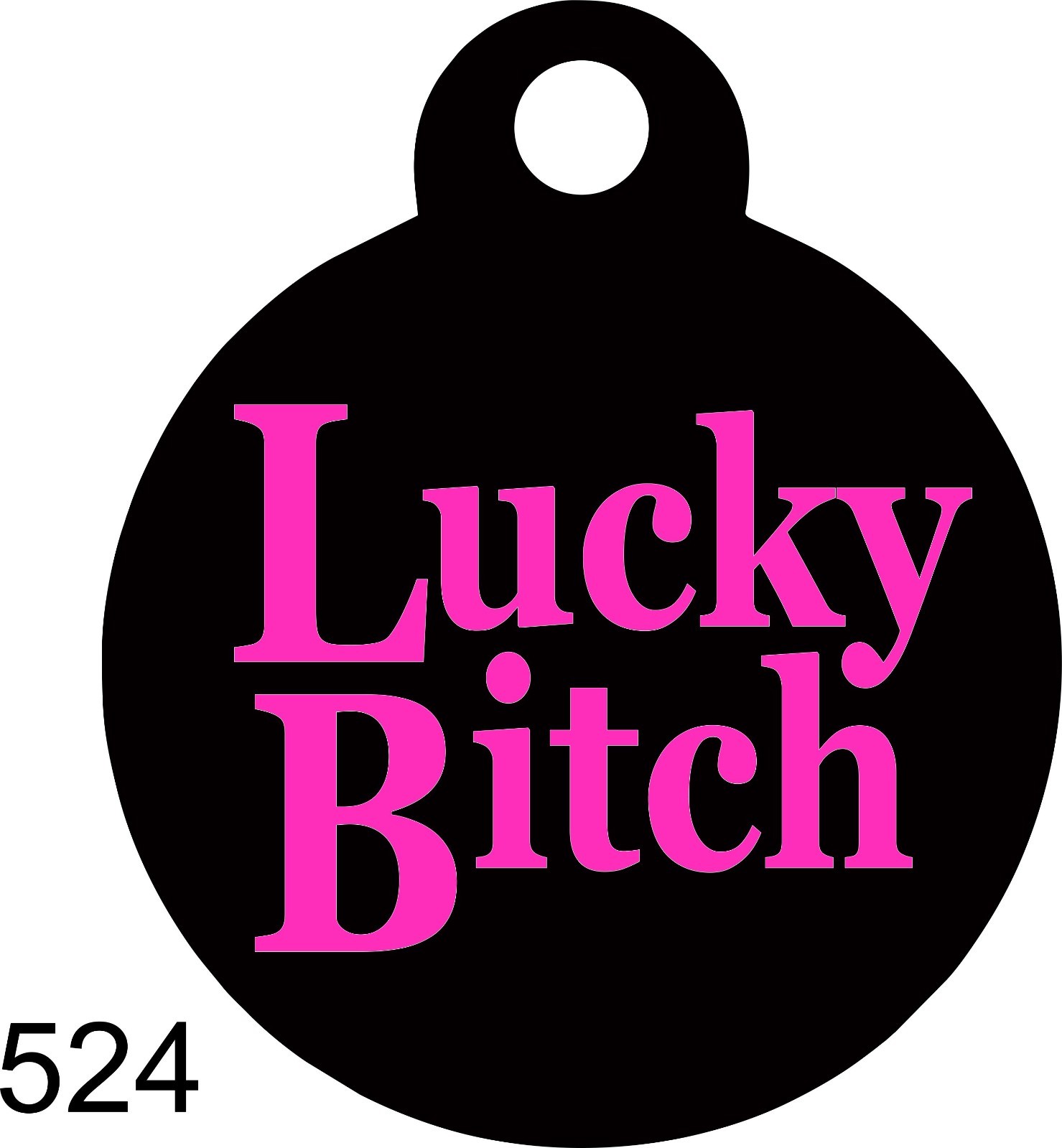 LuckyBitch Cute Custom Personalized Pet ID tag for Dog and Cat Collars unique