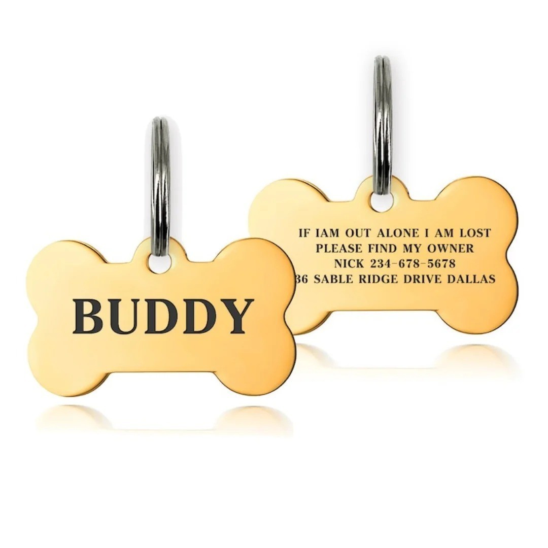 Engraved Personalized Dog Pet tags Double Side Engraved ID Dog Cat Tag