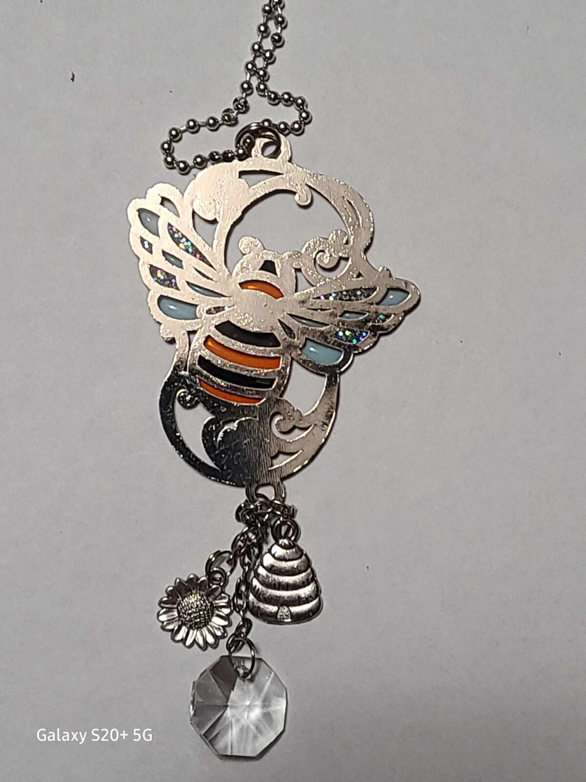 Car Charm -Bee Stain glass look
