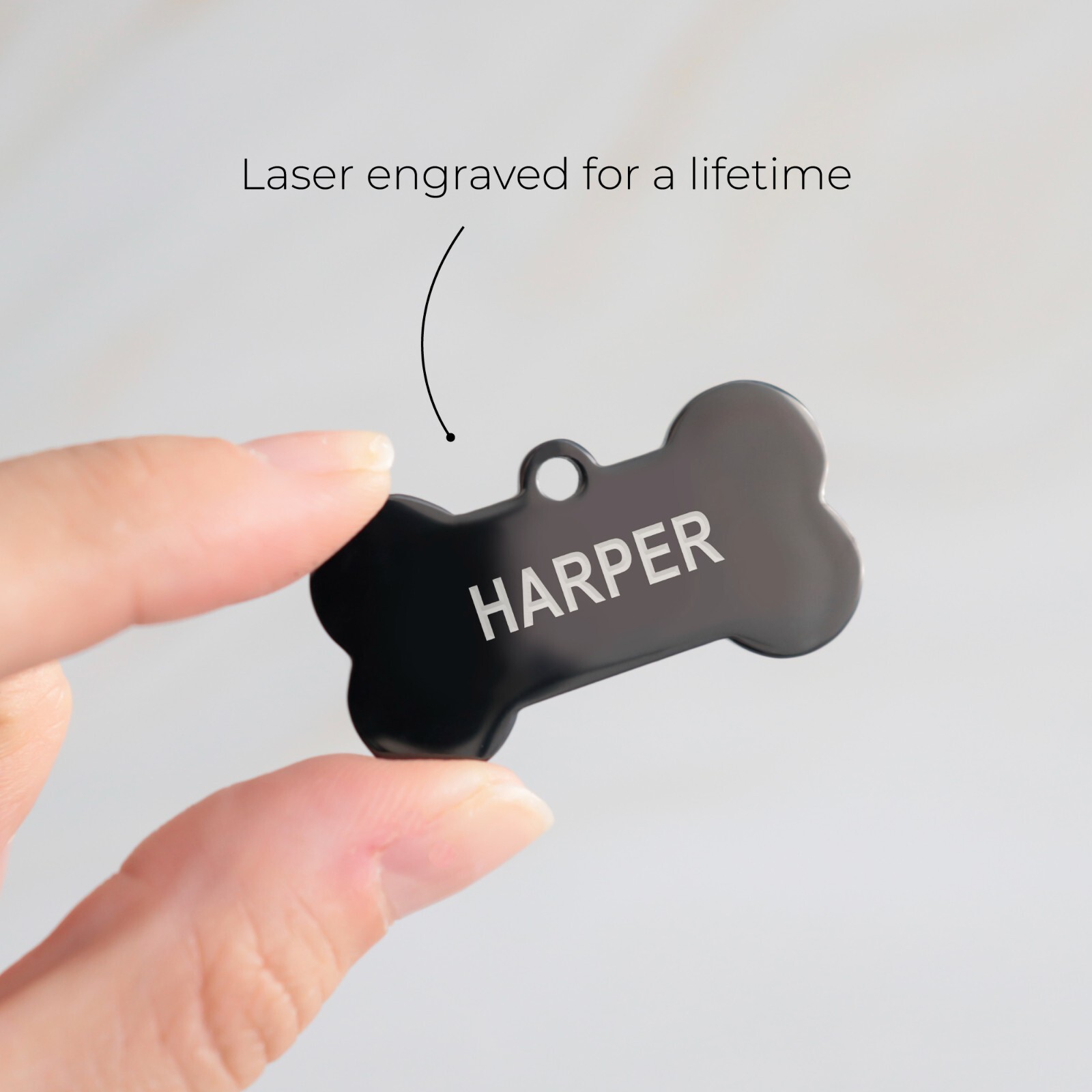 Personalized Stainless Steel Cute Shiny Bling Custom Bone Shape Pet Tag ID