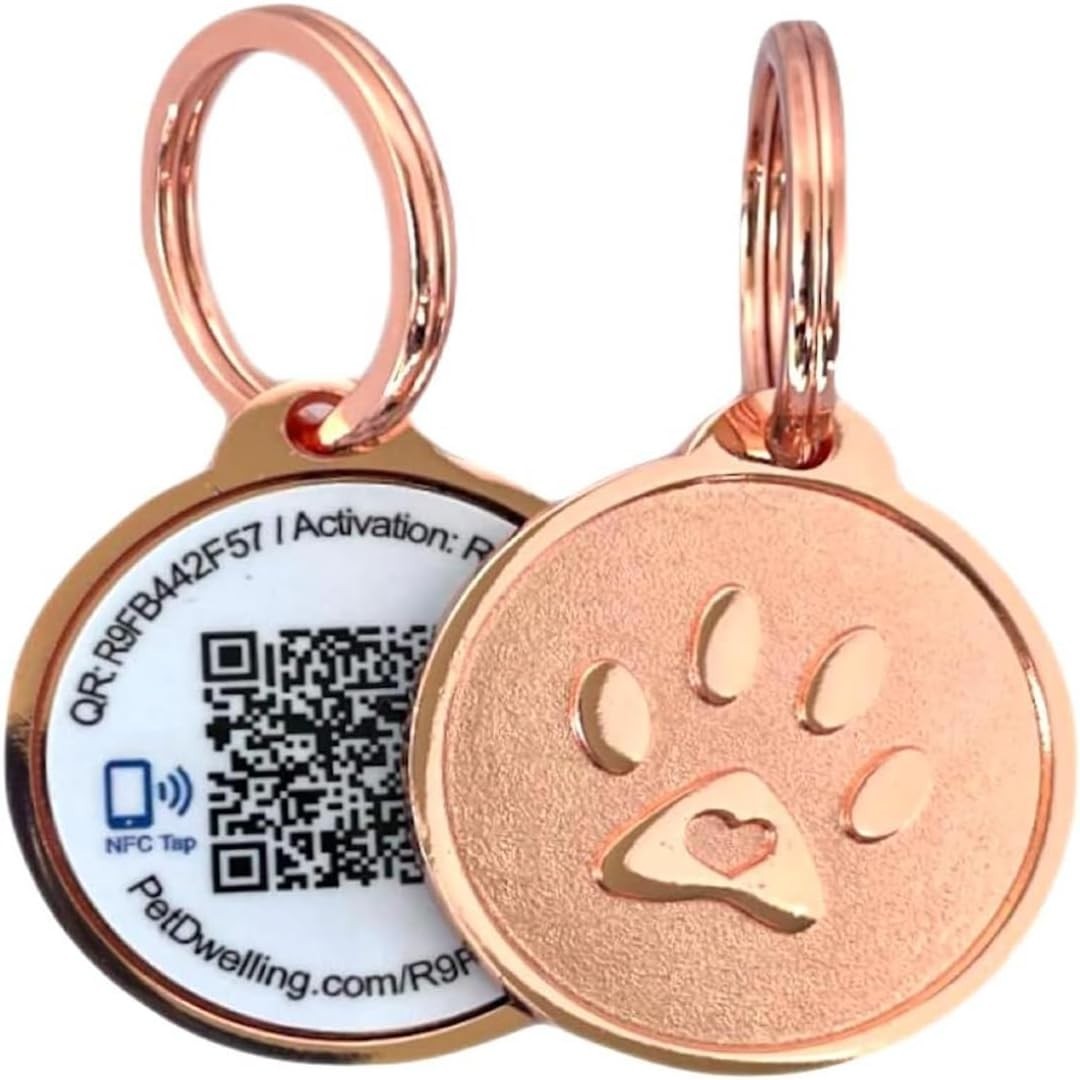 Smart QR + NFC Pet ID Tags for Dogs – Durable & Waterproof – Smart Pet Tags w…