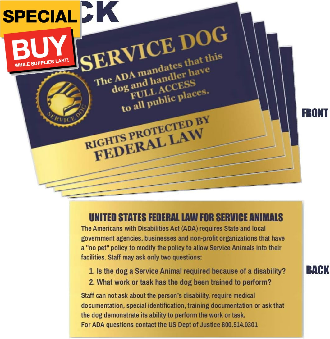 Service Dog Tag | Double Sided Federal Protection with Medical Alert Symbol |Inc