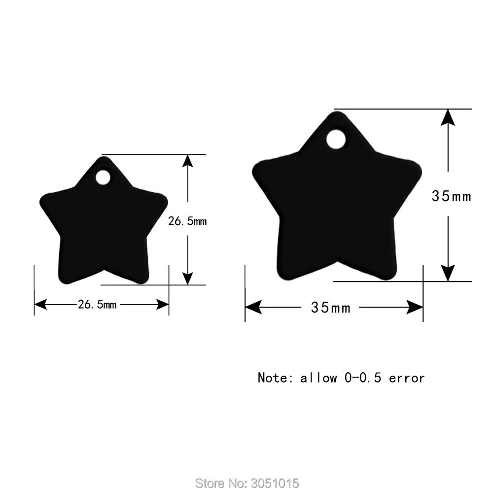 Personalized Anodized Star Aluminum Pet ID Tags Collars Custom For Dog Cat