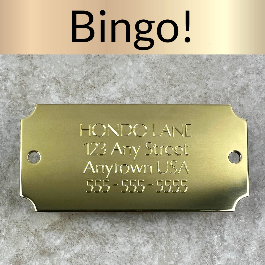 Custom Engraved Tags Personalized NAME PLATE Tag Name Plate POLISHED BRASS LARGE