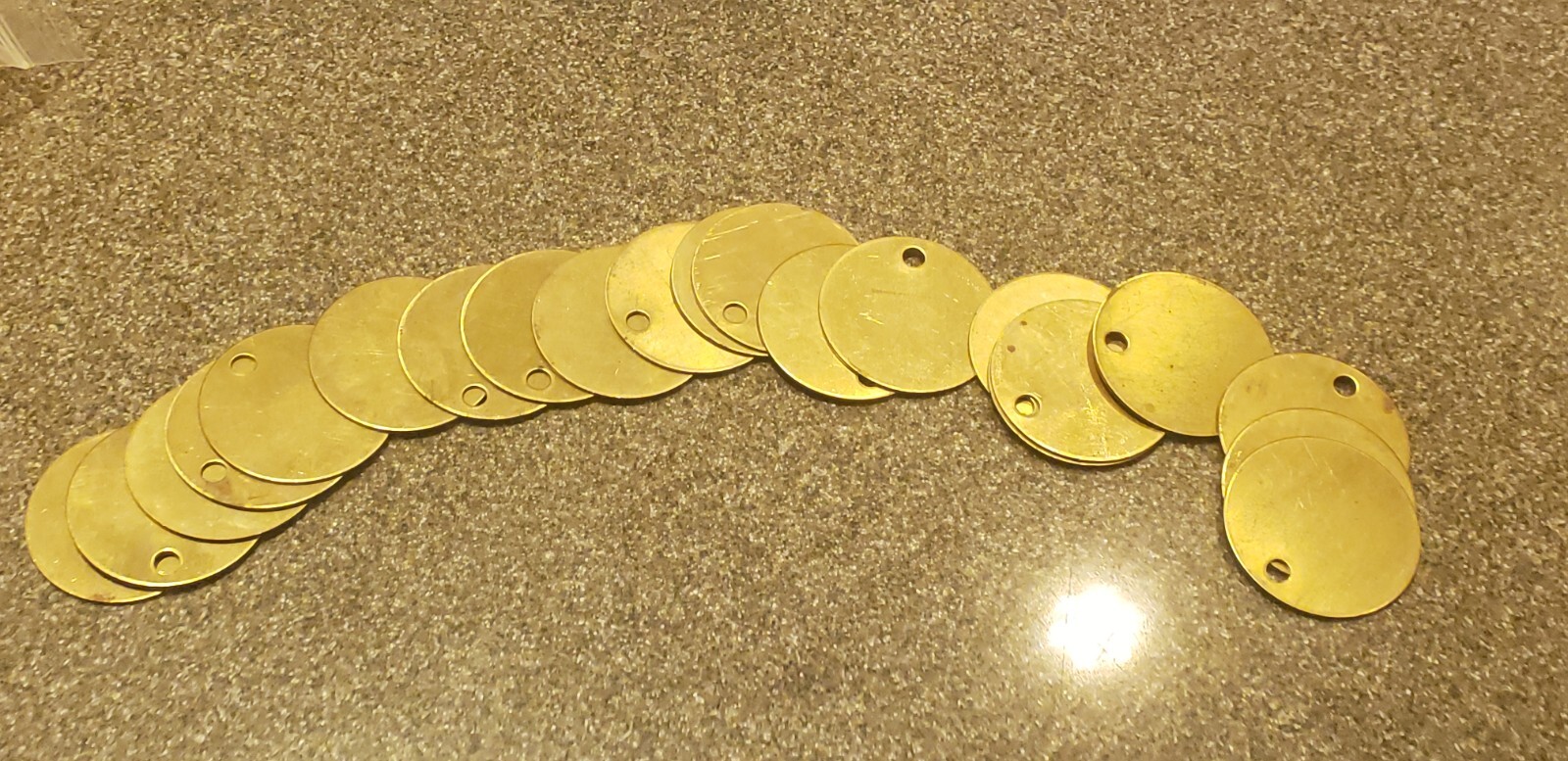 Round Blank Brass ID tags 1-1/2″ Quantity 21