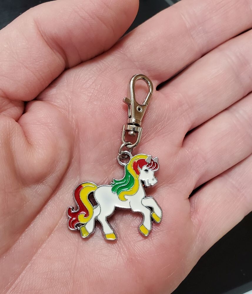 HORSE CHARM PRANCING UNICORN ZIPPER PULL PURSE WALLET BACKPACK DOG CAT COLLAR
