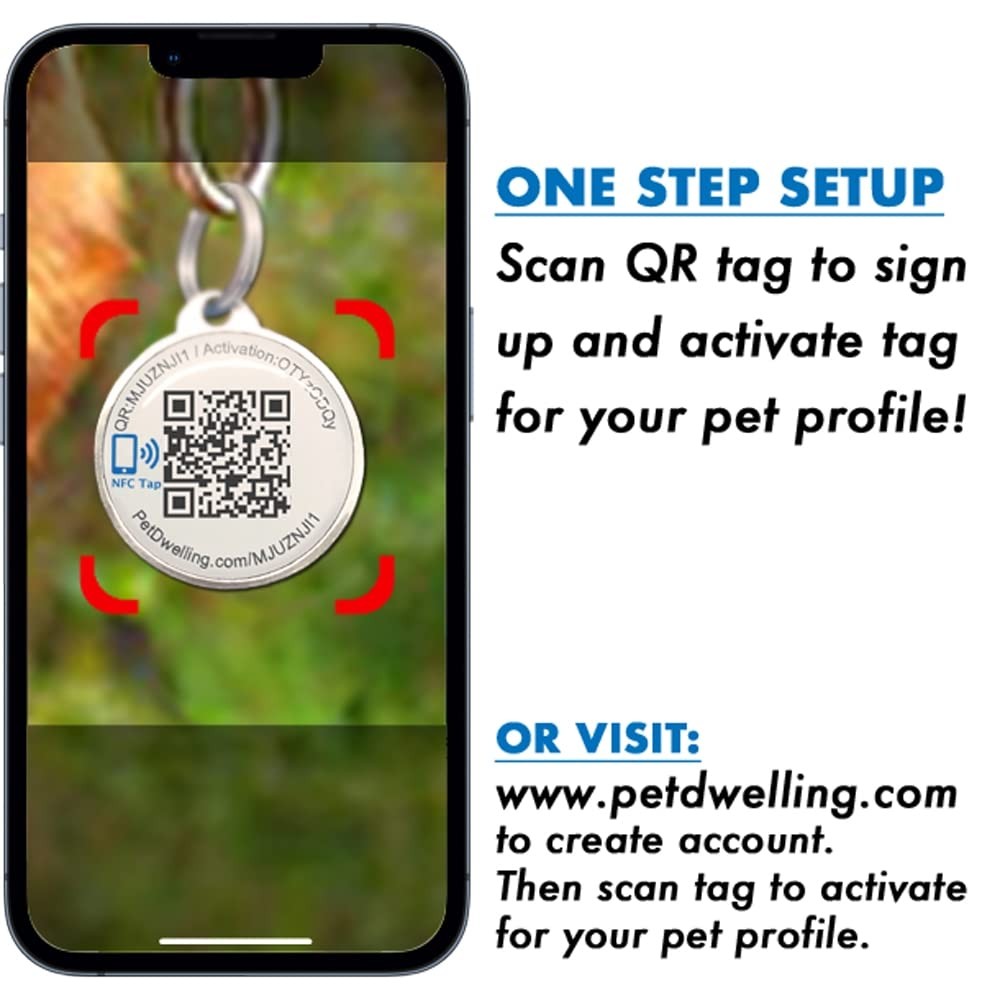 Emerald Green Paw Tag QR Code Pet ID with Lifetime Guarantee and Free Profile
